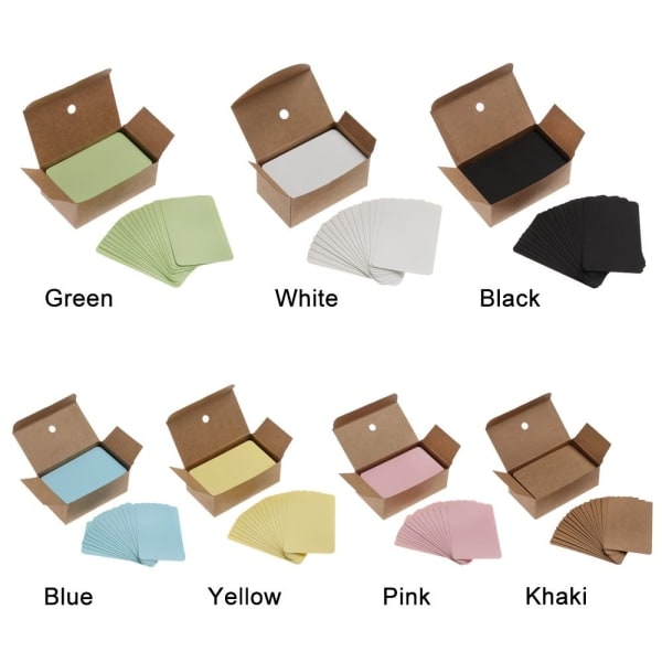 100 st / set visitkort Meddelande Notera tomma ordkort KHAKI Khaki Khaki