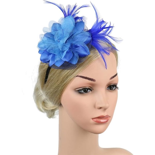Kvinnors eleganta hattrem blomma fjäder fest hatt hårklämma pannband accessoar fascinatorer för kvinnor
