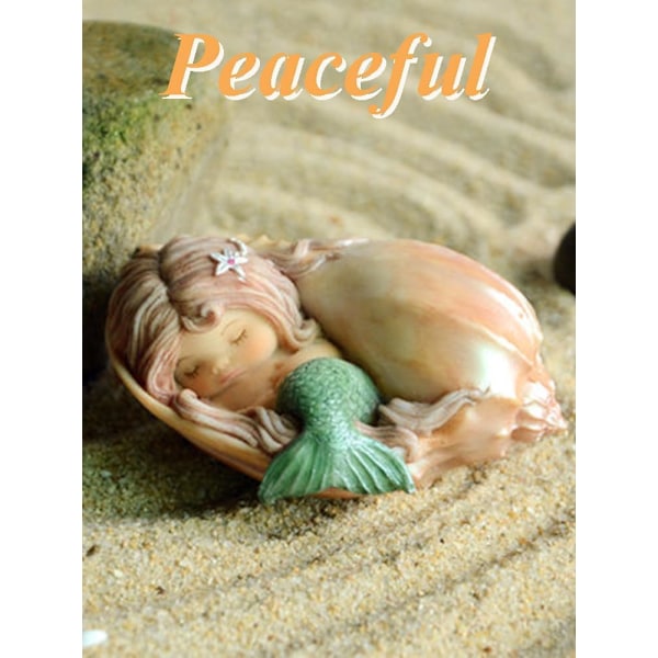 Miniature Have Statue - Drømme Havfrue Little Mermaid in Conch