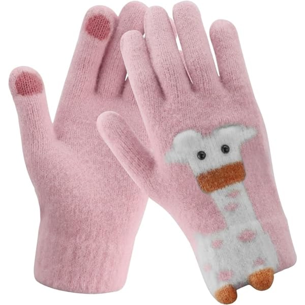 Kvinder vinter berøringsskærm strikkede termiske handsker