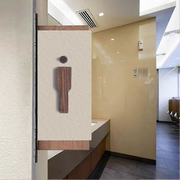 2 stk. Toilet Dør Mænds Og Kvinders Skilte Massivt Træ Toilet Skilte