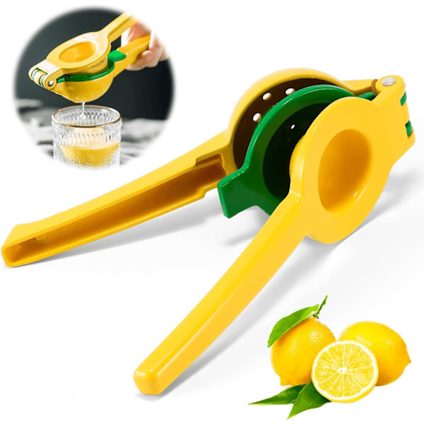 Citronpressar, 2-i-1 Premium Kvalitet Metall Citron Orange Lime Citrus Handpress Juicepress Manuell Citronpress Säker Snabbare och Effektiv Fruktjuicepressning