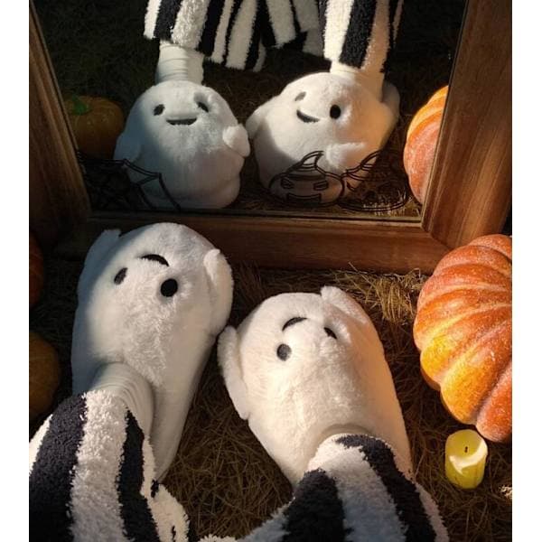 Halloween hjemmesko til kvinder med spøgelse- og flagermusdesign 42-43 42-43