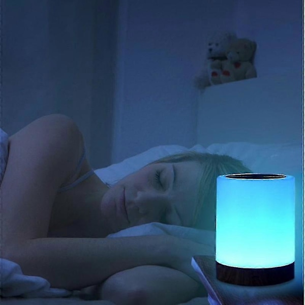 Ctmw LED nattbordlampe, dimbar atmosfære bordlampe med varmt hvitt lys, berøringsfølsom
