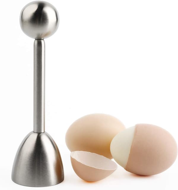 Myk Hardkokt Egg Cracker Topper i Rustfritt Stål - Skallseparator og Eggkutter