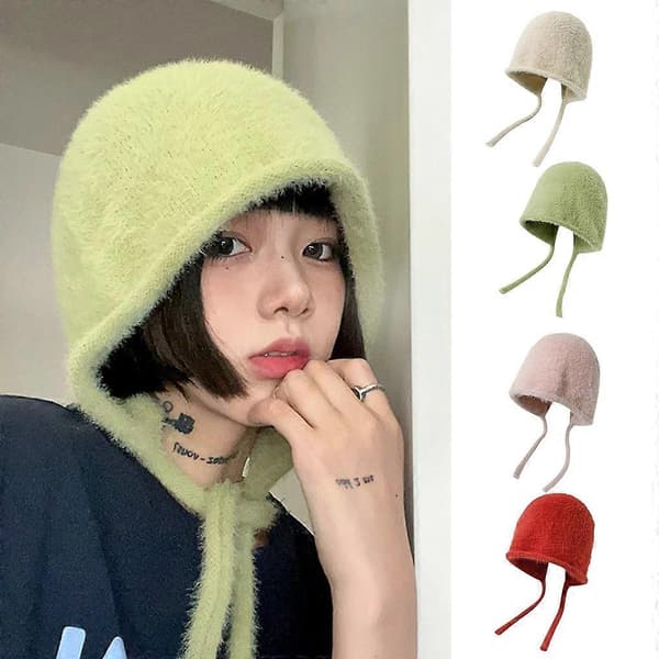 Vinter Kvinner Casual Stacking Strikket Bonnet Caps Myk Stretch Strikket Lue Blue