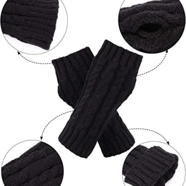 Håndledsvarmere / Fingerløse handsker 1 par Sort S Sort S