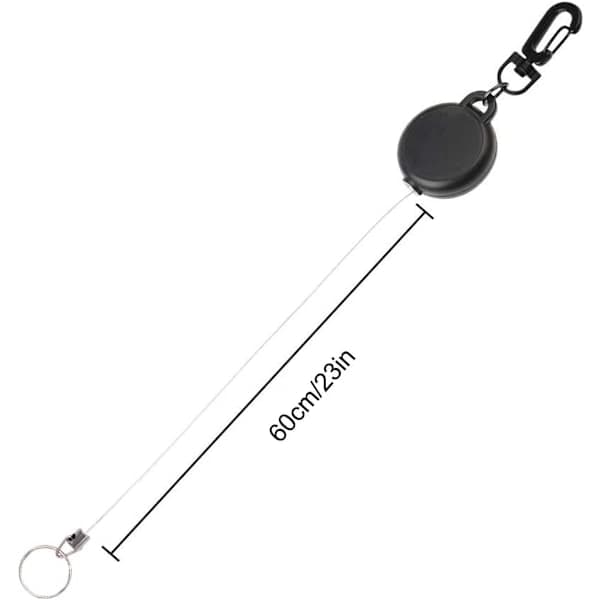2 x 60 cm udtrækkelige nøgleringe til forlængelse af lanyard