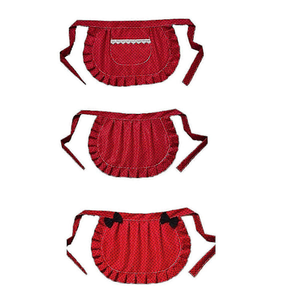 Retro-esiliina, Vyötäröesiliina Tytöille, Tiukka Puku, Puoli-esiliina, Juhliin Red