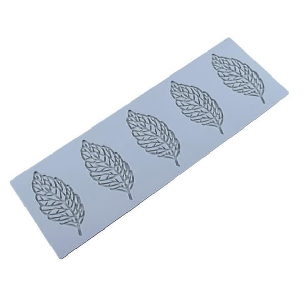 3D Bageform med Bladkoral Mønster - Nem Afformning - Chokolade Tynd Kage Dessert Silikon Bageform Stempling Måtte Grey A