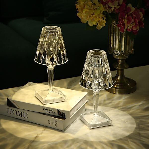 Krystal Diamant Bordlampe USB Genopladelig