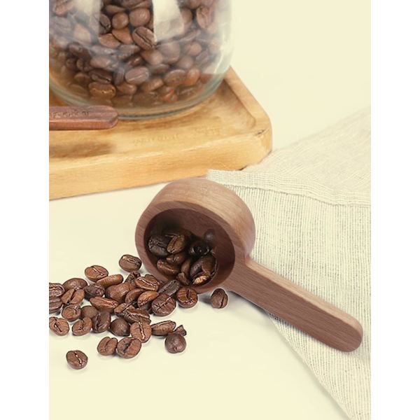 Träslev för kaffe, kaffeskopa för att mäta kaffebönor, hela bönor, malda bönor eller te, köksredskap för hemmet - 8g