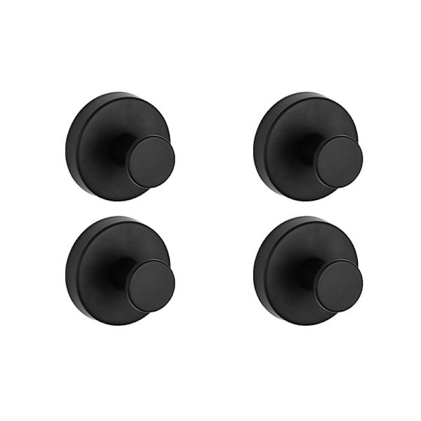 Seinäkoukut imukupilla, 4 kpl musta musta Black