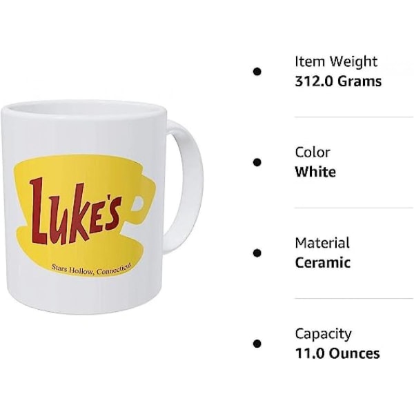 Thinker Art Funny Coffee Mug - 11 oz Keramik - Luke's Diner. Bedste gave eller souvenir.