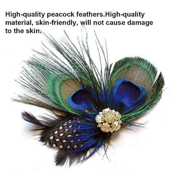 2 st Fashion Pärlhönsfjäder Hårklämmor Hårnålar Kvälls Klänning Huvudbonad Bröllop Fjäder Fascinator för Kvinnor Flickor