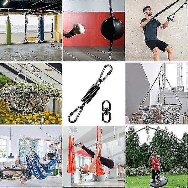 Jousi riipputuolille, 2 napsulukolla ja 360° kääntyvällä koukulla, kantavuus 250 kg riipputuolille, riippumatolle, joogalle jne.