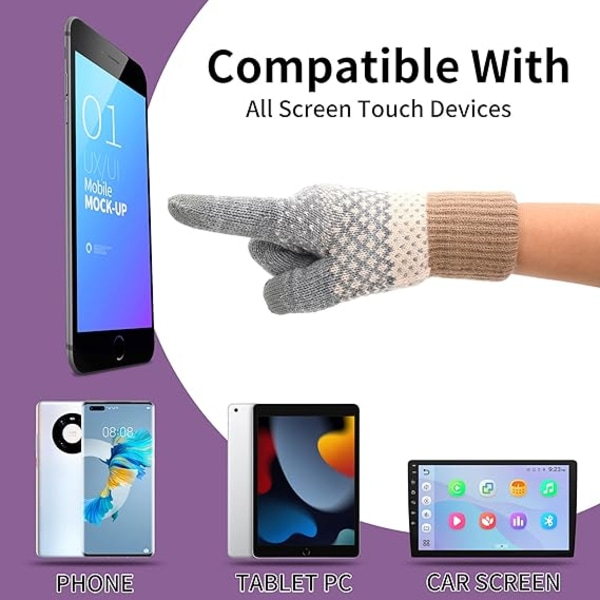 Vinter Touch Screen termisk strikkede fleecehandsker