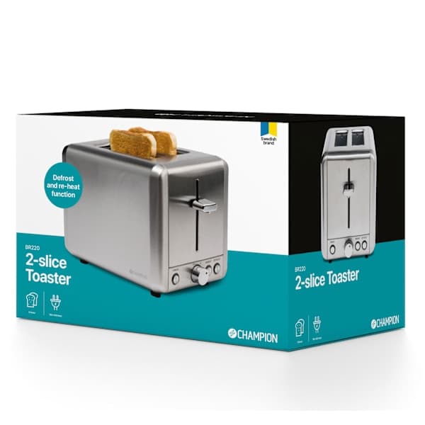 Brødrister 2 skiver 925W BR220 Rustfrit stål
