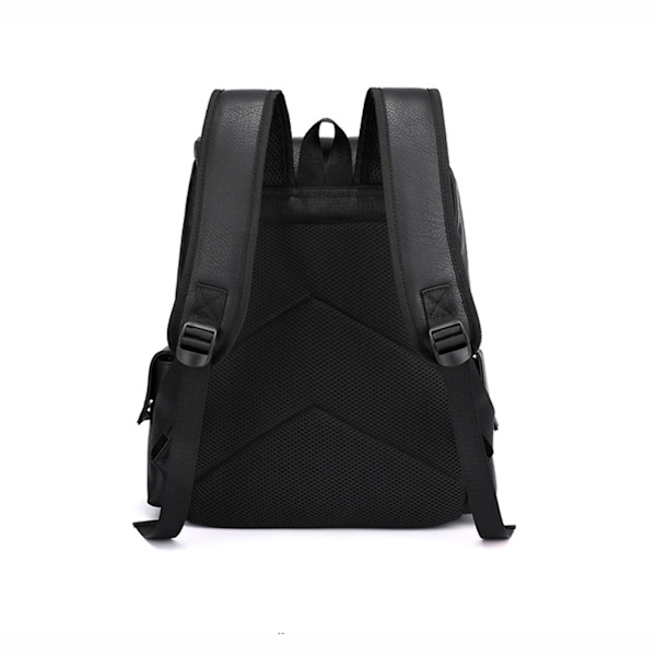 Nahkainen kannettavan tietokoneen reppu miehille, työmatka- ja toimistoreppu, rento vedenpitävä tietokoneen reppu, sopii 15,6 tuuman kannettavalle tietokoneelle Black One Size