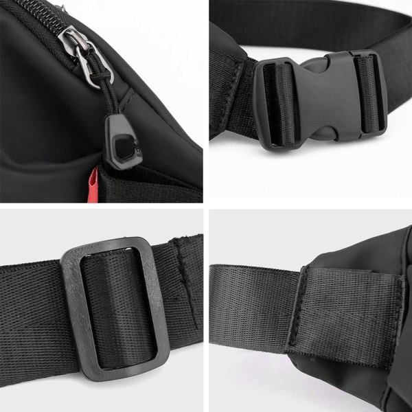 Herr Nylon Midjeväska Bröstväska Mobiltelefon Väska Utomhus Sport Cross-body väska grå grey