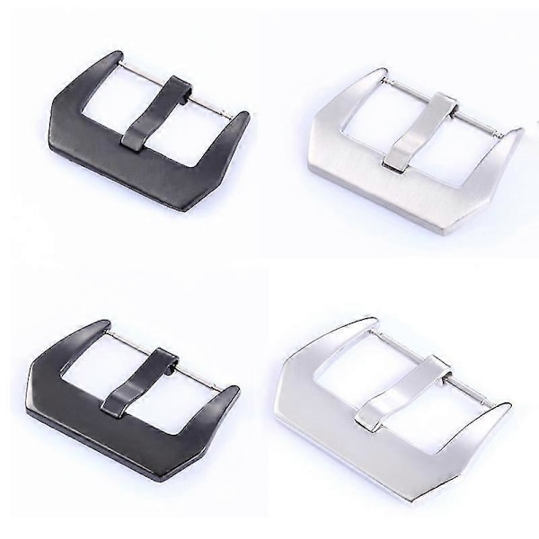 Klockspänne Icke-blekande Universal 18/20/22/24/26mm Rostfritt Stål Klockarmband Lås för Urmakare Silver 22 mm
