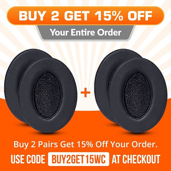 Wicked Cushions Opgraderede Erstatningsørekopper til ATH M50X - Passer til Audio Technica M40X / M50XBT / HyperX Cloud & Cloud 2 / SteelSeries Arctis 3/5 / 7 /