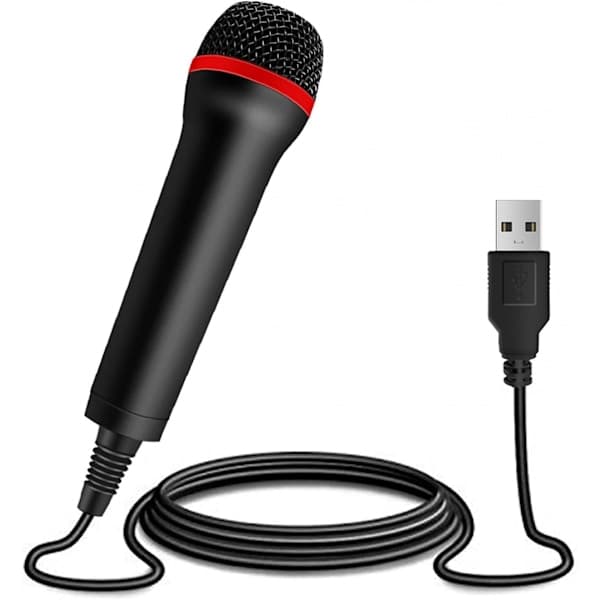 4m 13ft kablet USB-mikrofon for kompatibilitet med Ps2, Ps3, Ps4, Ps5, Switch, Wii, Wii U, Microsoft Xbox 360, Xbox One og PC