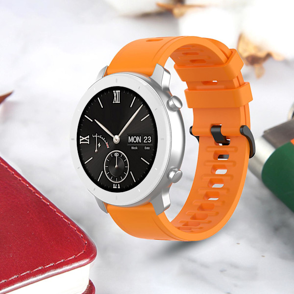 Armband i Mjuk Silikon 20/22mm Smartwatch Rem Ersättningsarmband Tillbehör för Amazfit Gtr 2e/gts 2e/bip/bip U Orange 20 mm