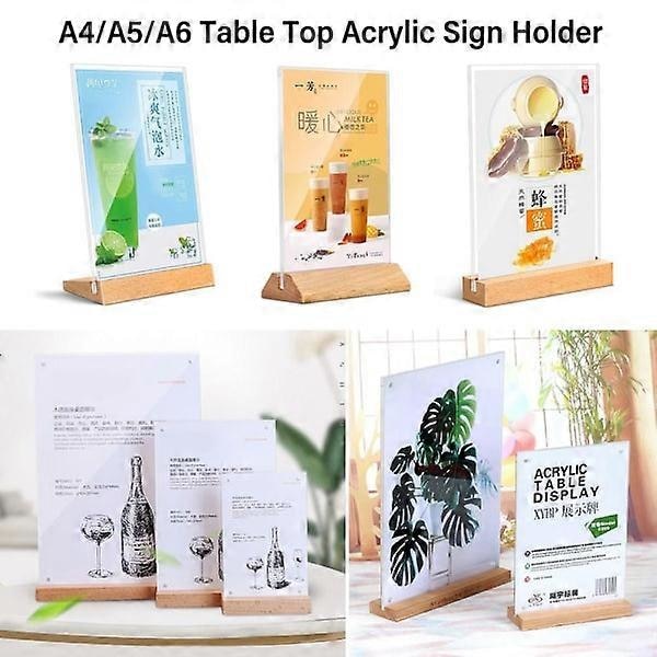 Bord skilteholder Menu Display Stand White 02-A4