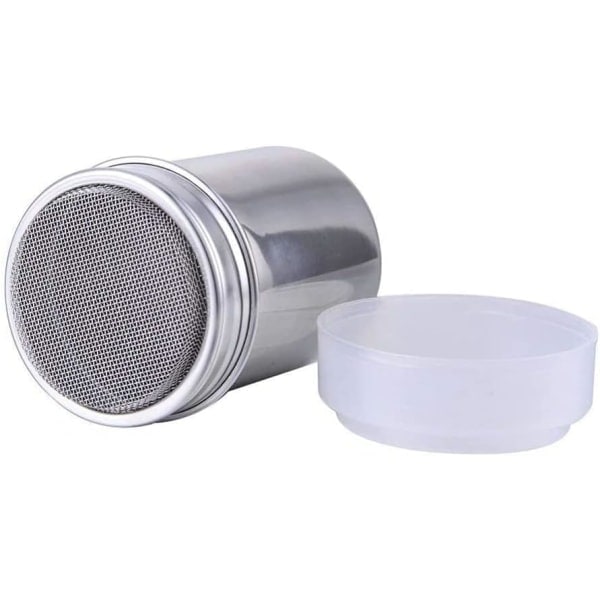 2 st Icingsocker Salt Shaker, 7oz Rostfritt Stål Choklad Shaker Icingsocker Salt Kakao Mjöl Kaffe Shaker Silar för Kökshantverk 2 st