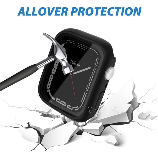 Etui med skærmbeskytter til Apple Watch 7 / 8 (45 mm) Sort
