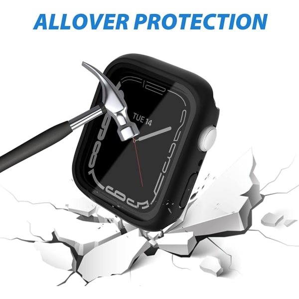 Fodral med skärmskydd för Apple Watch 7 / 8 (45 mm) Svart