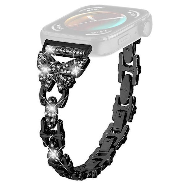 Rem til Huawei Watch Fit 3 med Rhinestone Dekoration, Butterfly Design, Rustfrit Stål Multicolor Style A