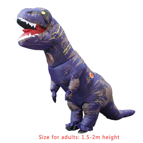 Oppustelig dinosaur kostume cosplay fancy dress halloween børn grøn voksen lilla voksen purple adult