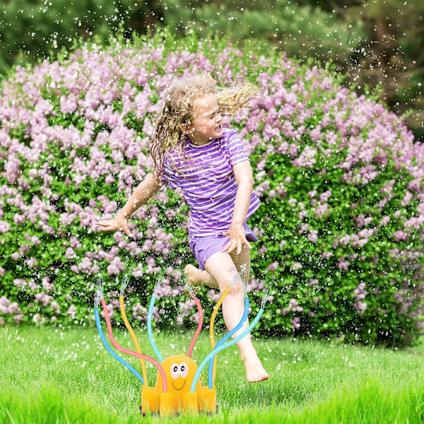 Hagesprinkler, automatisk plensprinkler, morsom blekksprut plenhagevanningsutstyr for vanning av planter blomster og barn som leker med vann