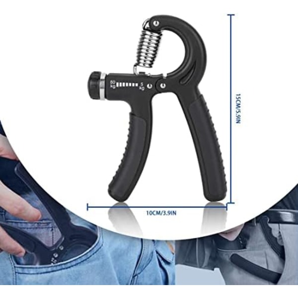 Greppstyrka, 10-60 kg justerbart motstånd underarm grepp handtränare handklämma fingertränare för män kvinnor idrottare