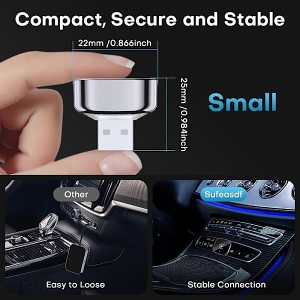 2-i-1 Trådløs CarPlay Adapter Android Auto Trådløs Adapter Smart Mini Boks USB Dongle Plug and Play WiFi Rask Tilkobling