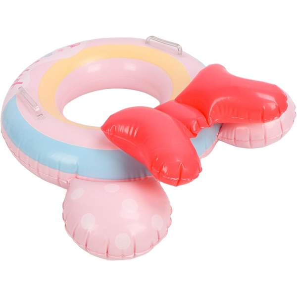 Børns oppustelige svømmering til pool med sødt tegneserie design og dobbelte håndtag til sikker strandfest sjov blød miljøvenlig Pink
