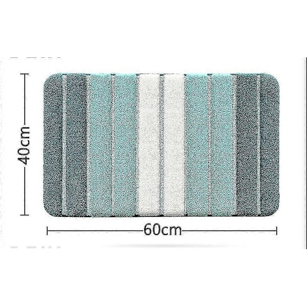 Halksäker Badmatta, Extra Mjuk Badrumsmatta, Maskintvättbar, Vattenabsorberande, 40 X 60 Cm, Turkos