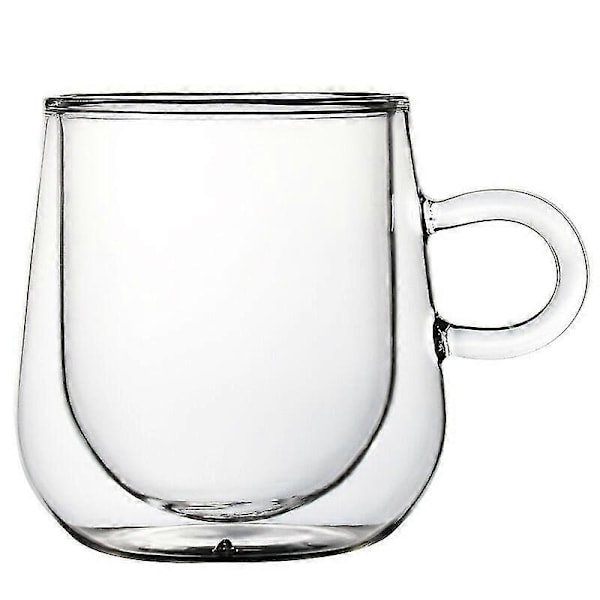 50ml/150ml/280ml Dubbelväggiga Kaffekoppar i Glas Med Handtag, Set om 2 150ml