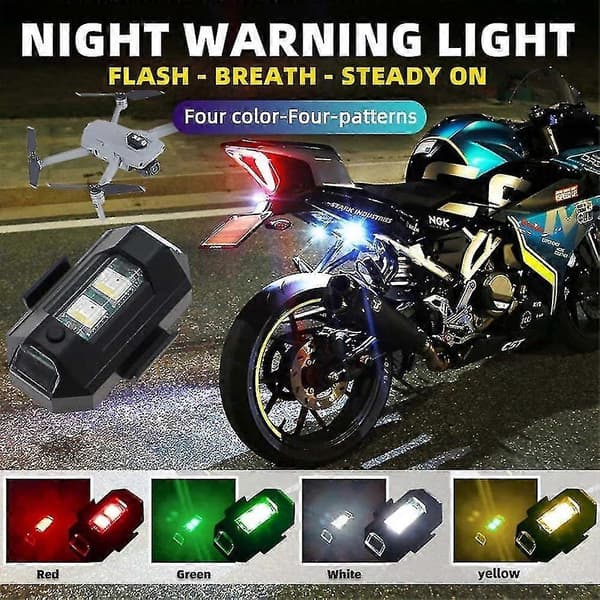 7 Färger LED Stroboskop Flygplansblinkljus Anti-kollision 2PCS