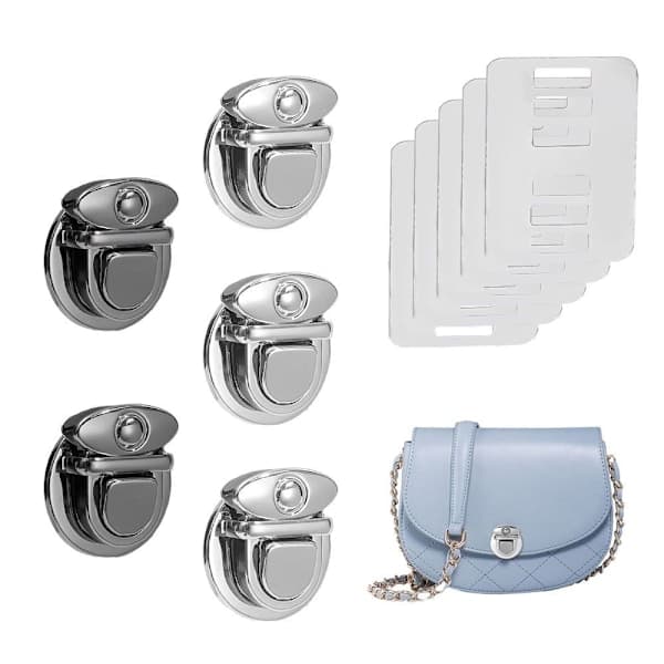 1/5 stk. Taske Spænde Spænder 5 STK SØLV 5 STK SØLV 5 Stk Sølv 5Pcs Silver 5Pcs Silver