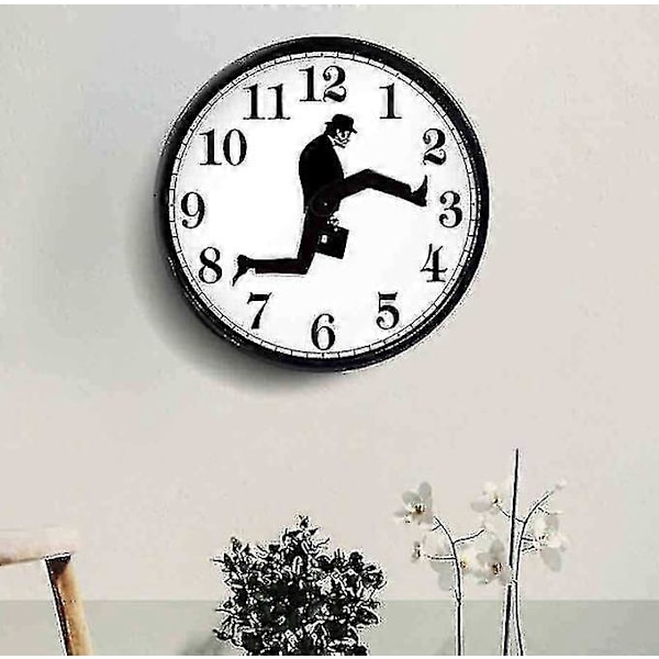 Inspirerad Tokig Gång Väggklocka Kreativ Tyst Stum Klocka Väggkonst white