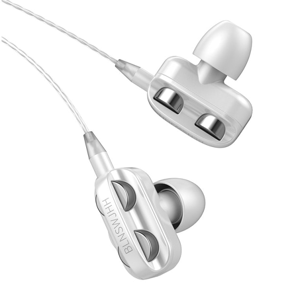 3,5 mm In-ear kablet hodetelefon Super Bass kablet hodetelefon med mikrofonhodetelefon Hifi Stereo støyisolering white