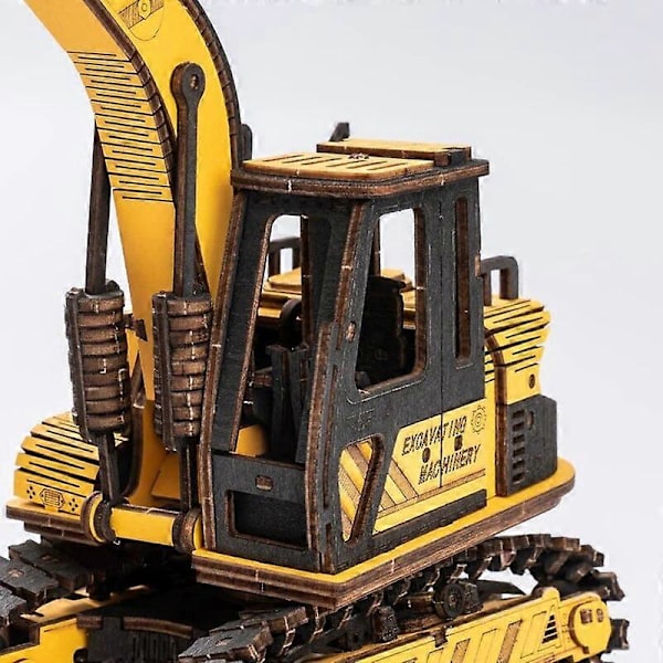 Rokr Kaivinkone Tekninen Ajoneuvo 3D Puinen Palapeli Lapsille ja Aikuisten Rakennuspalikat Sarja Parantaa Käytännöllisiä Taitoja TG508K TG509K Bulldozer