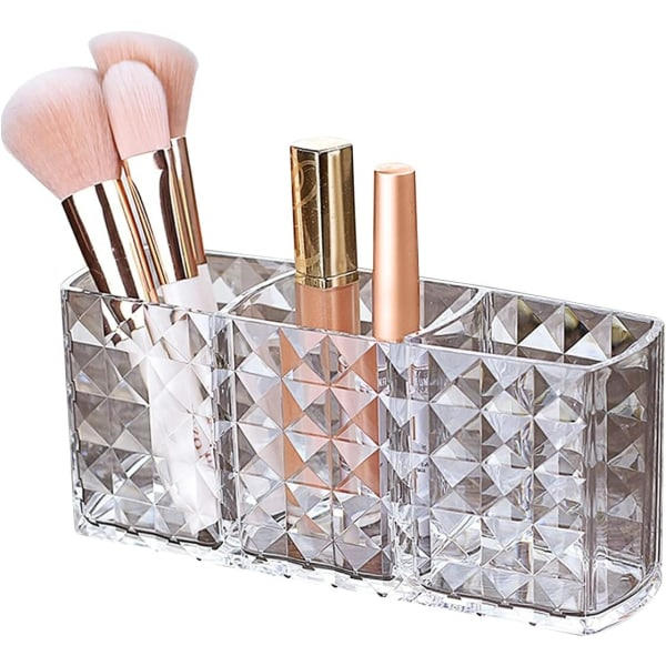 Makeup børste opbevaring klar akryl 3-huls børste arrangør børste opbevaringsboks
