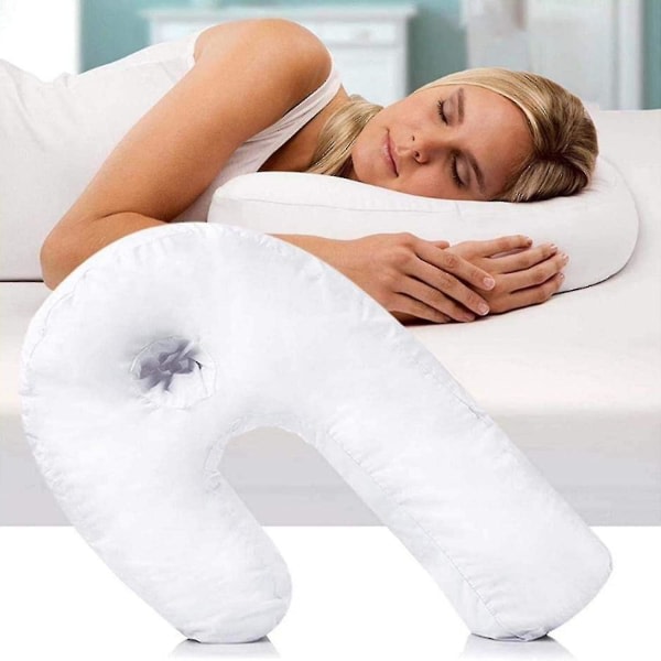 Side Sleeper kuorsausta estävä tyyny Pehmeä U-muotoinen tyyny Matka-niskatuki Niskatuki Oikea selkä Valkoinen