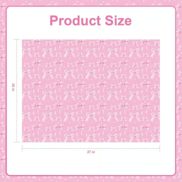 12 ark rosa presentpapper med rosetter, sött rosa presentpapper, DIY-hantverk, vackert presentpapper för födelsedagar och Alla hjärtans dag