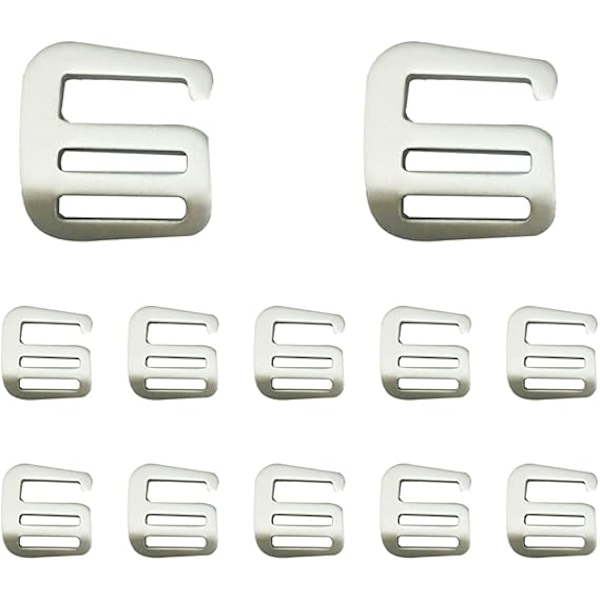 12 st Metall G-krokar Remspännen Starka Snabbspännen för Ryggsäcksremmar Remmar (Silver)