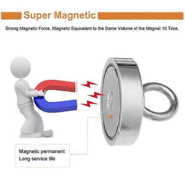 Metaldetektor Neodym magnet med reb 10 meter / 20 kg